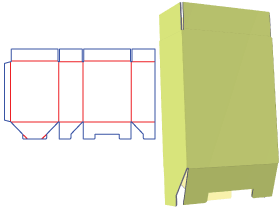 管式盒,自扣底,包装纸箱设计