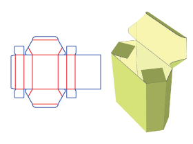 展示盒,正压翼六面盒,异型包装盒设计